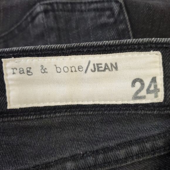 rag & bone Women's Soft Black Skinny Jeans Size 24 Rock w/ Holes Distressed Boho - Picture 6 of 10